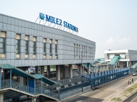 Mile 2 Station in Lagos, Nigeria, with a view of transport infrastructure and urban surroundings.